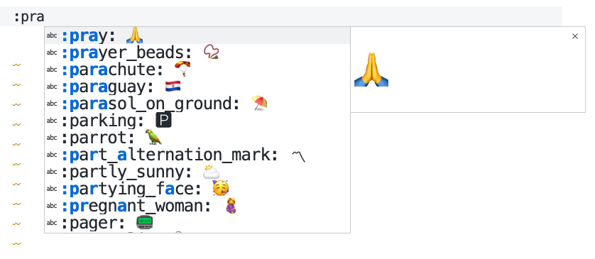 emojisense を使った様子