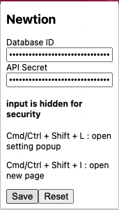 Newtionに入力し保存する様子